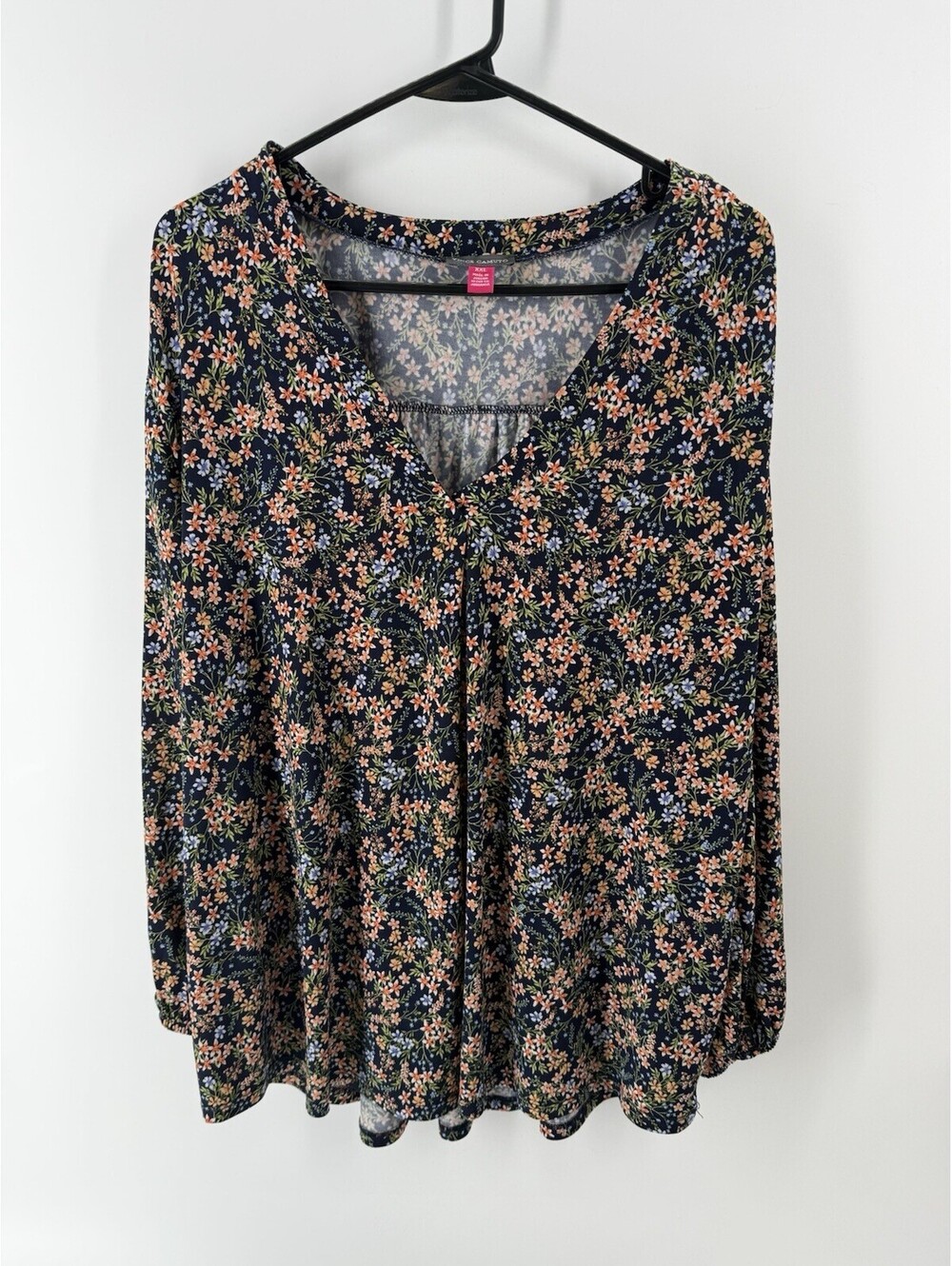 Vince Camuto Multicolor Floral V-Neck 3/4 Sleeve Top-Size XXL